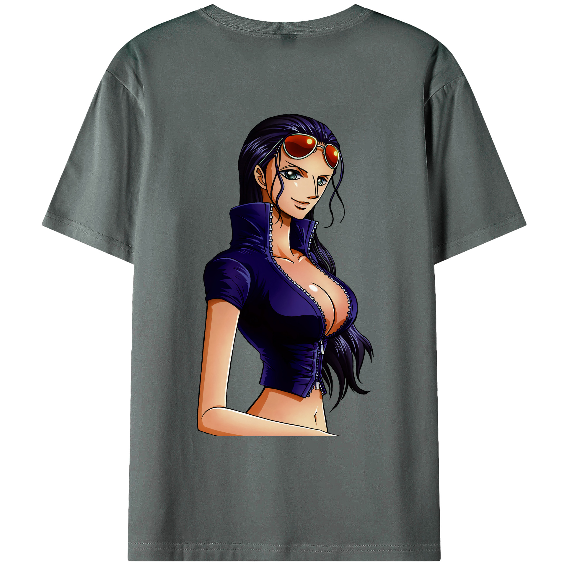 ワンピース ニコ・ロビン ONE PIECE Nico Robin 綿100％ メンズ半袖Tシャツ（バックプリント） 通気性